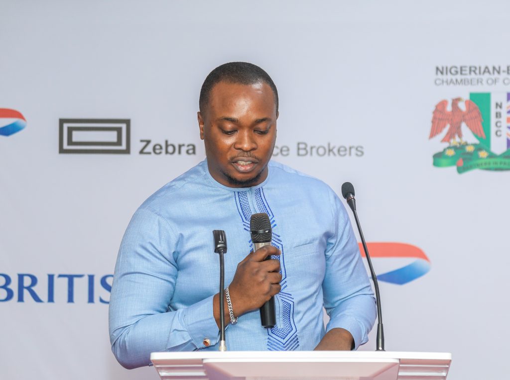 Oluwatomi Ikenye, Head of Business at Detail and Avedia at the NBBC induction ceremony delivering a speech. Credit: Detail and Avedia Limited 